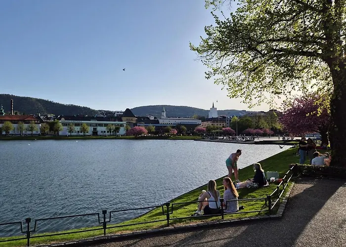 公寓 2-roms Med Spektakulaer Utsikt Og Privat Hage 卑爾根